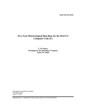 Five-Year Meteorological Data Base for the MACCS Computer Code