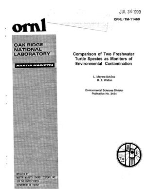 Comparison of Two Freshwater Turtle Species as Monitors of Environmental Contamination