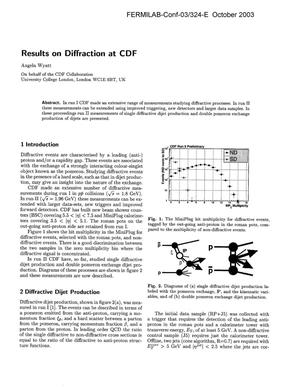 Results on diffraction at CDF