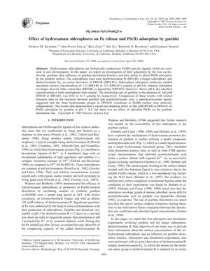 Effect of Hydroxamate Siderophores on Fe Release and Pb(II) Adsorption by Goethite