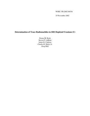 Determination of Trace Radionuclides in SRS Depleted Uranium