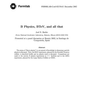 B physics, BTeV, and all that