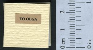 Primary view of object titled 'To Olga : an appreciation in verse.'.
