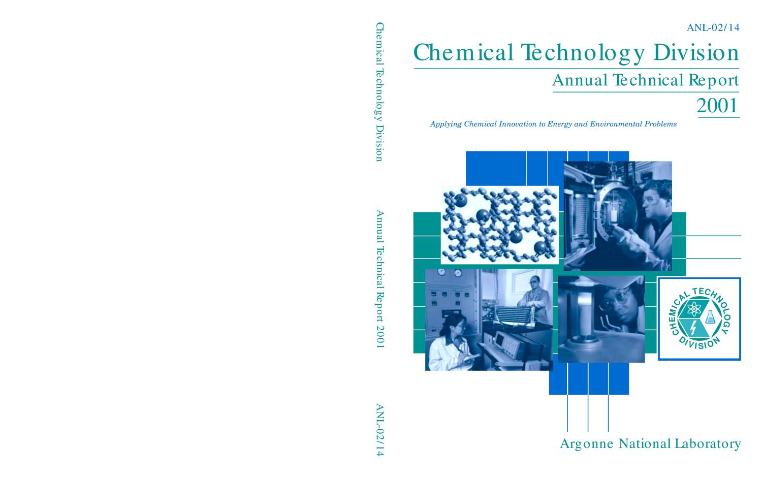 Chemical Technology Division annual technical report, 2001.
                                                
                                                    [Sequence #]: 1 of 122
                                                