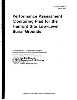 Performance Assessment Monitoring Plan for the Hanford Site Low Level Waste Burial Grounds