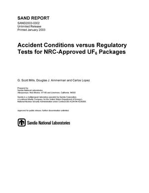 Accident Conditions versus Regulatory Test for NRC-Approved UF6 Packages