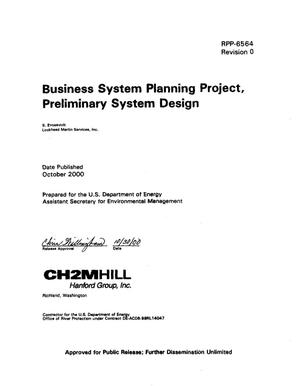Business System Planning Project, Preliminary System Design