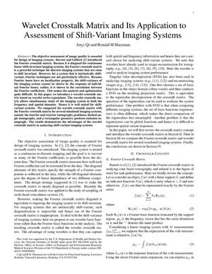 Wavelet crosstalk matrix and its application to assessment of shift-variant imaging systems