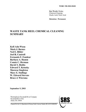 Waste Tank Heel Chemical Cleaning Summary