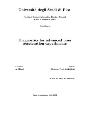 Diagnostics for advanced laser acceleration experiments