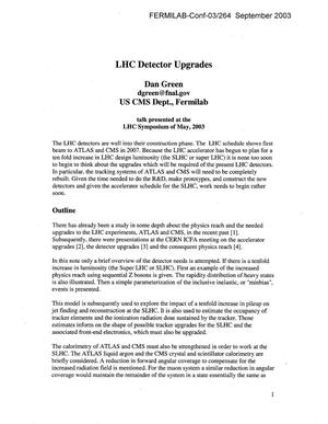 LHC detector upgrades
