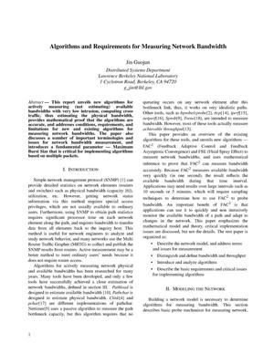 Algorithms and Requirements for Measuring Network Bandwidth