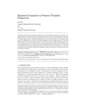 Sequence Compaction to Preserve Transition Frequencies