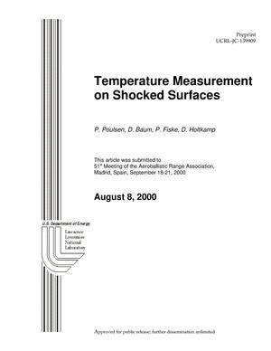 Temperature Measurement on Shocked Surfaces