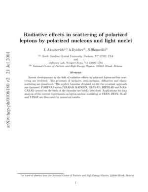 Radiative effects in scattering of polarized leptons by polarized nucleons and light nuclei