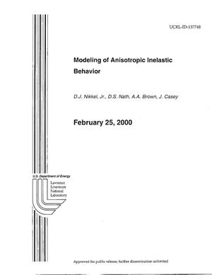 Modeling of Anisotropic Inelastic Behavior
