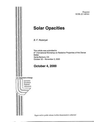 Solar Optics