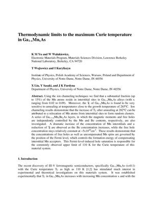 Thermodynamic limits to the maximum Curie temperature in Ga1-xMnxAs