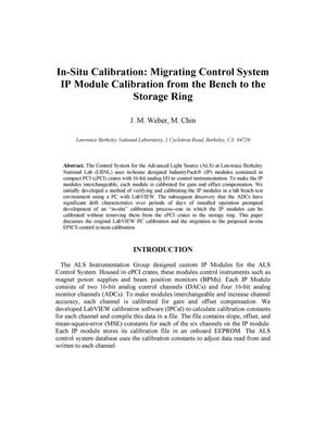 In-situ calibration: migrating control system IP module calibration from the bench to the storage ring