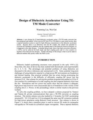 Design of dielectric accelerator using TE-TM mode converter.