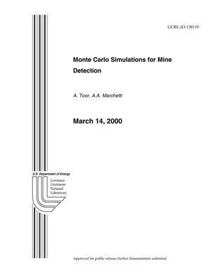 Monte Carlo Simulations for Mine Detection