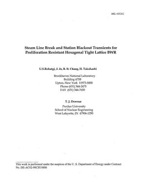 Steam Line Break and Station Blackout Transients for Proliferation Resistant Hexagonal Tight Lattice Bwr.