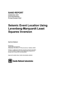 Seismic Event Location Using Levenberg-Marquardt Least Squares Inversion