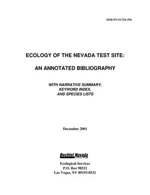 Ecology of the Nevada Test Site: An Annotated Bibliography