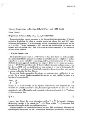VISCOUS CORRECTIONNS TO SPECTRA, ELLIPTIC FLOW, AND HBT RADII.