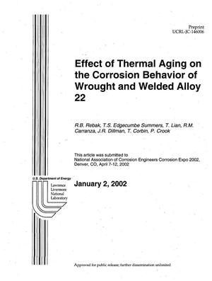 Effect of Thermal Aging on the Corrosion Behavior of Wrought and Welded Alloy 22