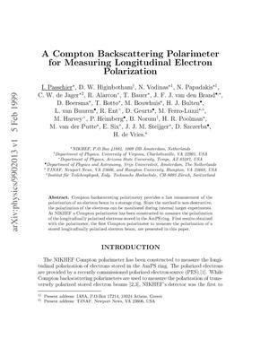 A compton backscattering polarimeter for measuring longitudinal electron polarization