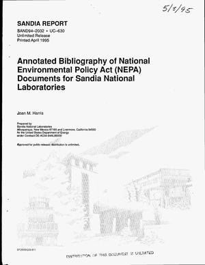 Annotated bibliography National Environmental Policy Act (NEPA) documents for Sandia National Laboratories