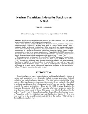 Nuclear transitions induced by synchrotron x-rays.