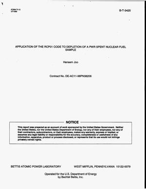 Application of the RCP01 Code to Depletion of a PWR Spent Nuclear Fuel Sample