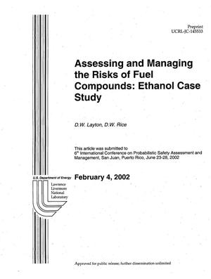Assessing and Managing the Risks of Fuel Compounds: Ethanol Case Study