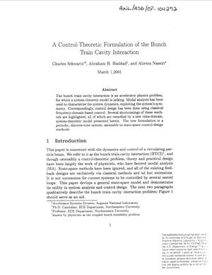 A control-theoretic formulation of the bunch train cavity interaction.