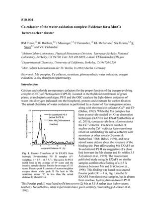 Ca cofactor of the water-oxidation complex: Evidence for a Mn/Ca heteronuclear cluster