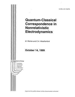 Quantum-Classical Correspondence in Nonrelativistic Electrodynamics