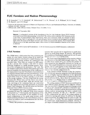 FLIC Fermions and Hadron Phenomenology