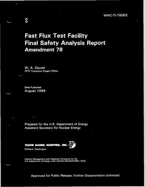 FFTF Final Safety Analysis Report Amendment 78