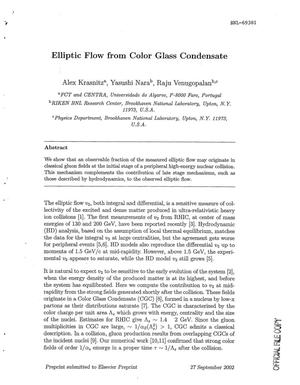 Elliptic Flow from Color Glass Condensate