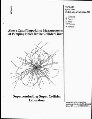 Above-cutoff impedance measurements of pumping holes for the Collider Liner