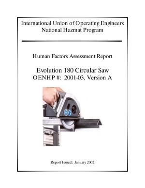INTERNATIONAL UNION OF OPERATING ENGINEERS NATIONAL HAZMAT PROGRAM - EVOLUTION 180 CIRCULAR SAW OENHP: 2001-03, VERSION A