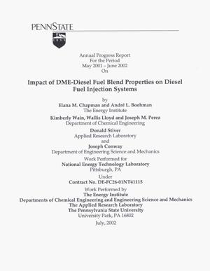 IMPACT OF DME-DIESEL FUEL BLEND PROPERTIES ON DIESEL FUEL INJECTION SYSTEMS