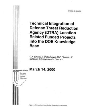 Technical Integration of Defense Threat Reduction Agency (DTRA) Location Related Funded Projects into the DOE Knowledge Base