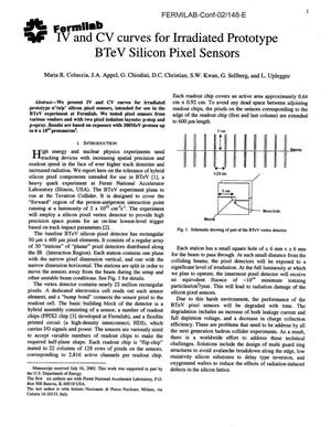 IV and CV curves for irradiated prototype BTeV silicon pixel sensors