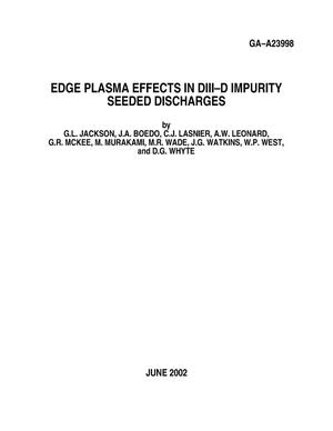 Edge Plasma Effects in DIII-D Impurity Seeded Discharges