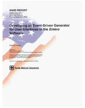 Primary view of object titled 'Developing an Event-Driven Generator for User Interfaces in the Entero Software'.