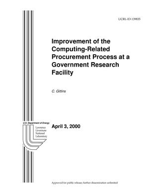 Improvement of the Computing - Related Procurement Process at a Government Research Facility
