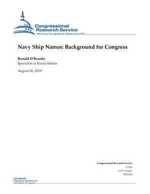Navy Ship Names: Background for Congress